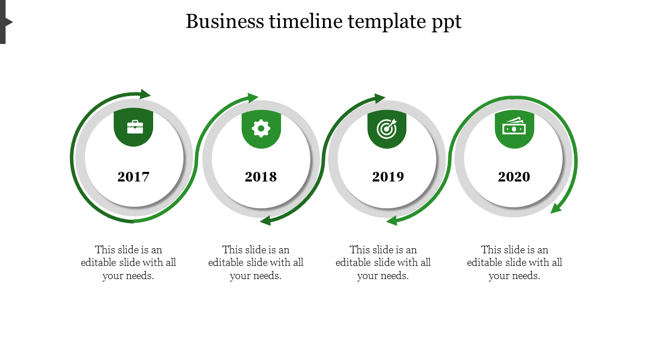 business timeline template ppt-4-Green